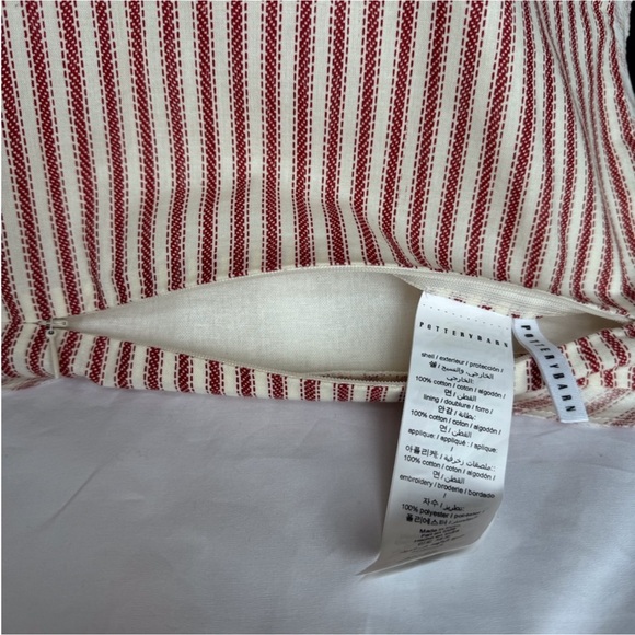 Pottery Barn White and Red Holiday Pillow - Let it Snow - Picture 3 of 5